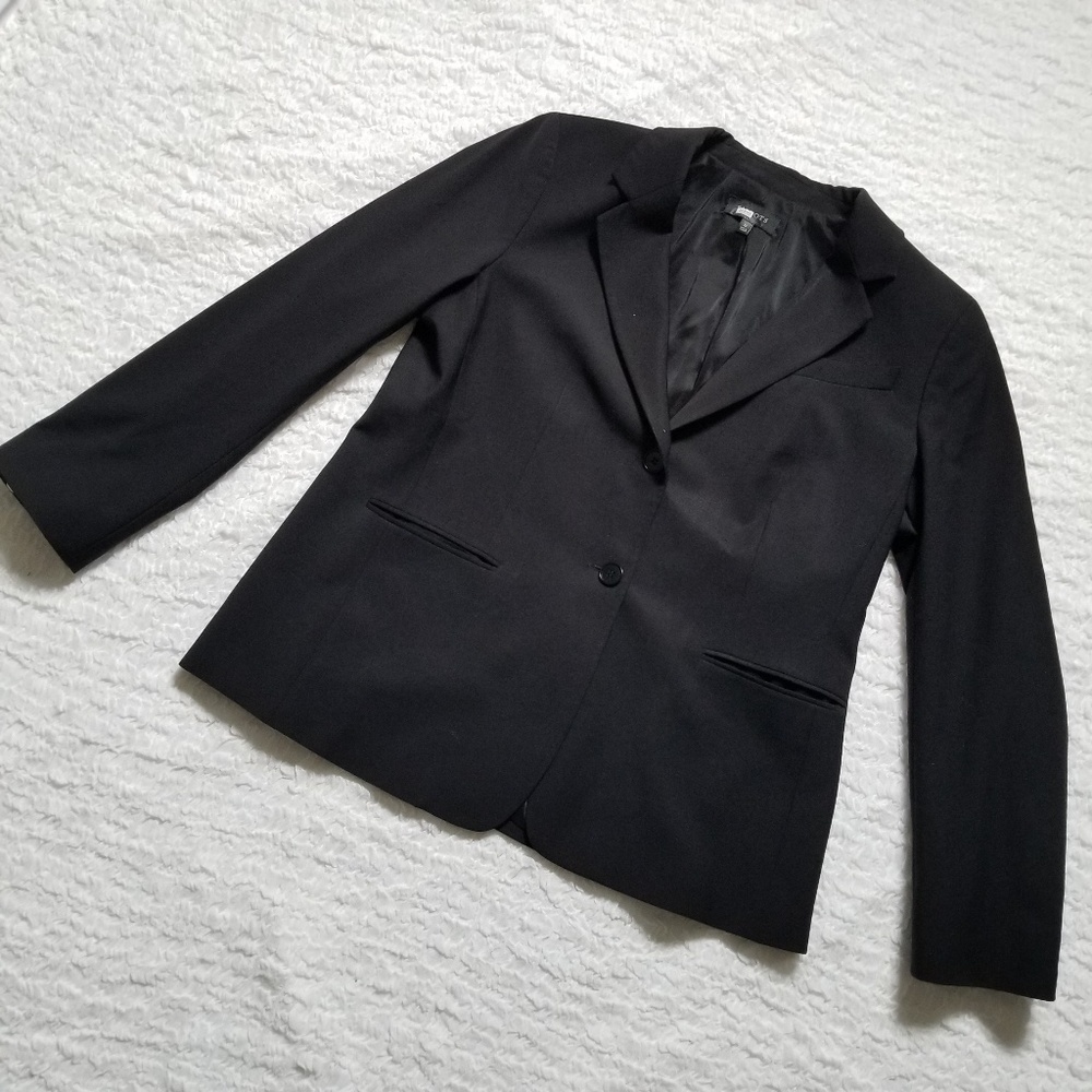 Talbots Plus Size Black Solid Blazer Workwear 16